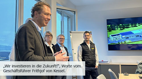 Motivierende Worte vom Geschäftsführer Frithjof von Kessel.